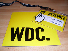 WDC programme and lanyard